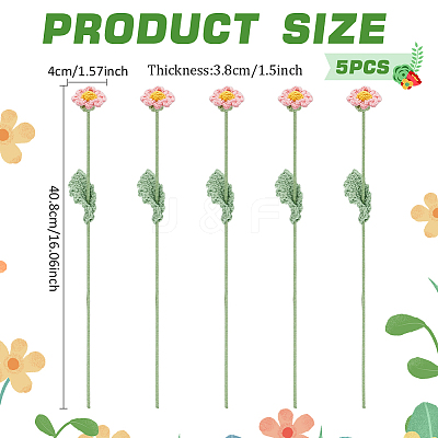 Handmade Crochet Cotton Artificial Flower AJEW-WH0009-75B-1
