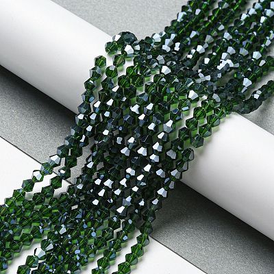 Transparent Electroplate Glass Beads Strands EGLA-A039-T4mm-A25-1