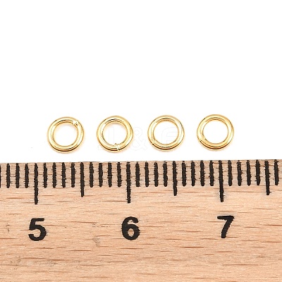 Brass Closed Jump Rings KK-D257-01G-06-1