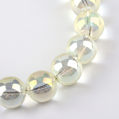 Electroplate Glass Beads Strands X-EGLA-Q062-8mm-A02-1