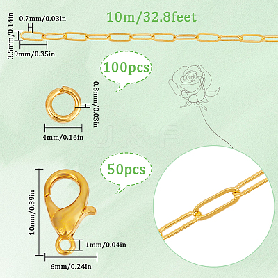 BAGDIY Brass Paperclip Chains Bracelet Necklace Making Kit DIY-SC0025-25-1