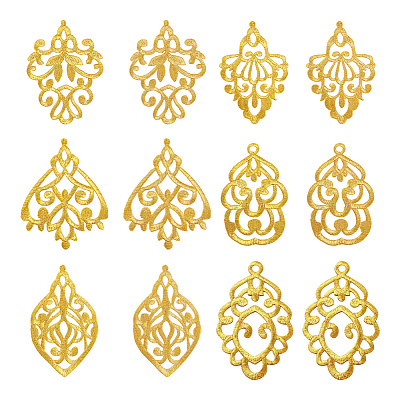 12Pcs 6 Styles Polyester Embroidery Ornament Accessories PATC-GA0001-30-1