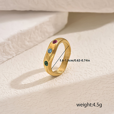 Heart Brass Micro Pave Cubic Zirconia Finger Rings for Women MC1356-6-1