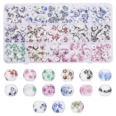 180Pcs 15 Colors Handmade Porcelain Beads PORC-CA0001-15-1