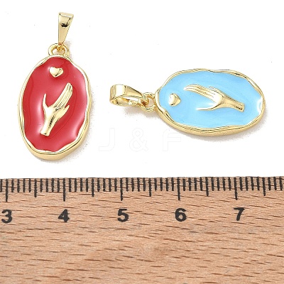 Brass Enamel Pendant KK-CBA3F25-02G-1