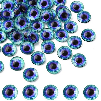 Flat Back Glass Cabochons GGLA-YW0002-10mm-02B-1