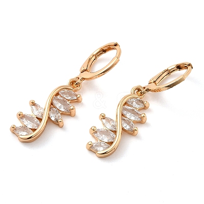 Rack Plating Golden Brass Dangle Leverback Earrings EJEW-B037-19G-1