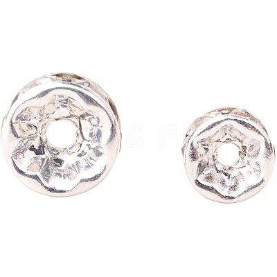 Silver Plated Brass Middle East Rhinestone Spacer Beads RB-PH0001-07S-NF-1