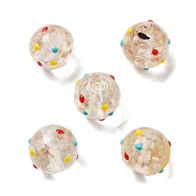 Handmade Gold Sand Bumpy Lampwork Beads LAMP-V001-04-1