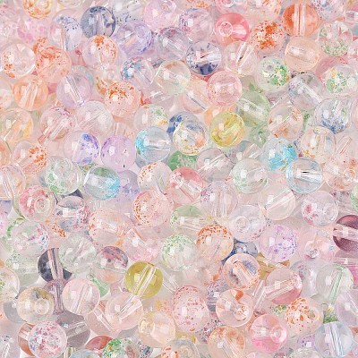 Baking Paint Transparent Glass Beads DGLA-T004-08L-1