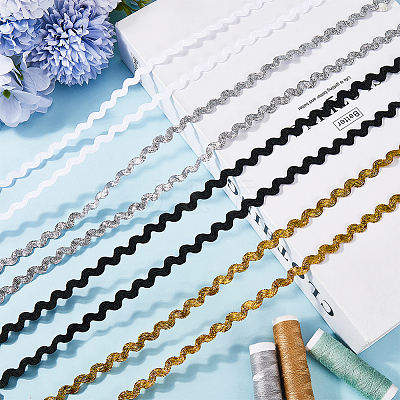 50M 4 Colors Wave Bending Fringe Trim OCOR-GF0003-46-1