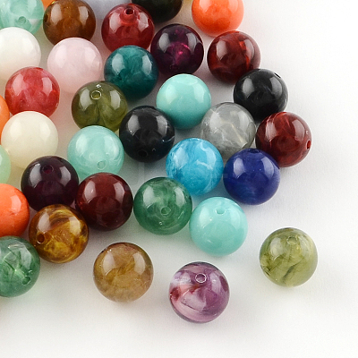 Round Imitation Gemstone Acrylic Beads OACR-R029-20mm-M-1