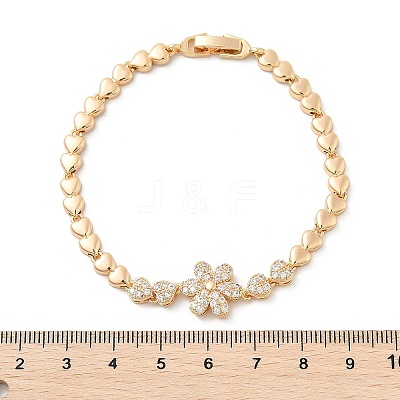 Brass Micro Pave Cubic Zirconia Link Chain Bracelets KK-R217-48G-1