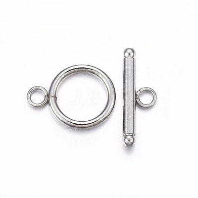 Tarnish Resistant 201 Stainless Steel Toggle Clasps STAS-F174-02P-B-1