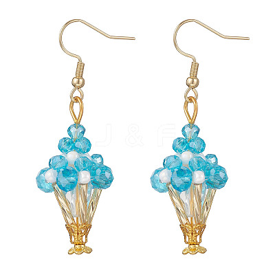 Glass Dangle Earrings EJEW-MZ00713-1