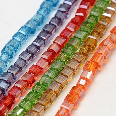 Electroplate Glass Bead Strands EGLA-J028-6x6mm-ABM-1