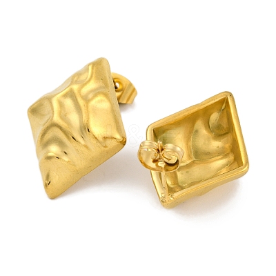Ion Plating(IP) 304 Stainless Steel Stud Earrings EJEW-H013-25G-1