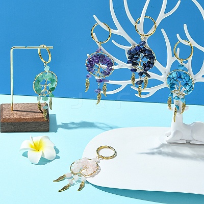 5Pcs 5 Styles Woven Net/Web with Wing Pendant Keychain KEYC-FZ00023-1