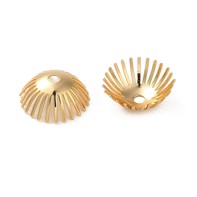 Brass Beads Caps KK-O100-15G-1