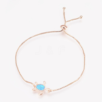 Adjustable Brass Bolo Bracelets BJEW-L618-02RG-1