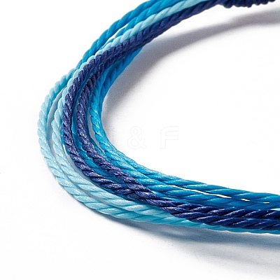 4Pcs 4 Style Alloy & Glass Braided Bead Bracelets Set BJEW-B065-09C-1