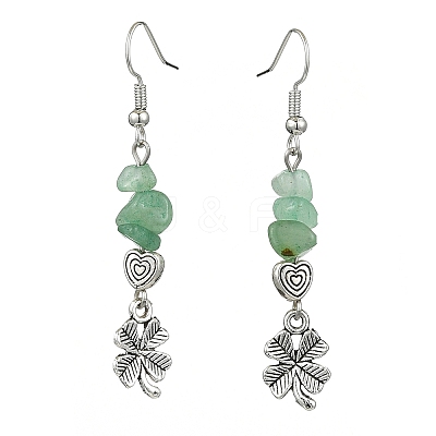Natural Mixed Stone Chip Dangle Earrings Set for Women EJEW-JE06249-1