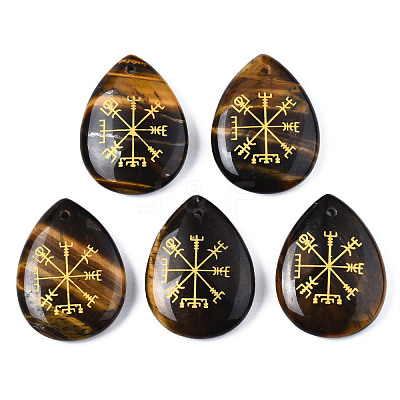 Natural Tiger Eye Pendants G-T122-72C-1