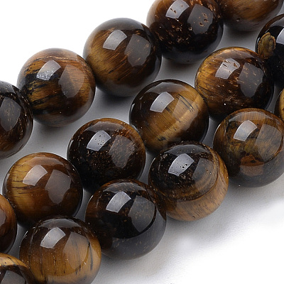 Natural Tiger Eye Beads Strands G-S259-21-10mm-1