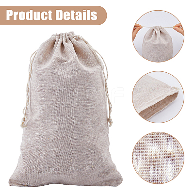 10Pcs Cotton Packing Pouches Drawstring Bags ABAG-ME0001-08-1