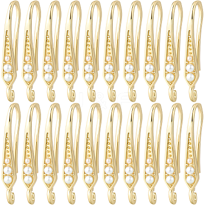 10 Pairs Rack Plating Brass Earring Hooks EJEW-BBC0002-26-1