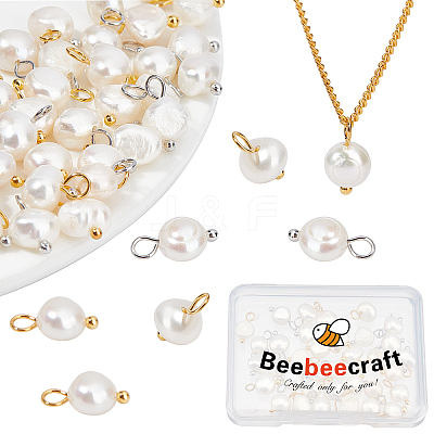 40Pcs 2 Style Natural Cultured Freshwater Pearl Charms FIND-BBC0001-03-1