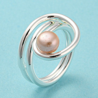 Brass Wire Wrap Finger Ring RJEW-Q804-03S-1