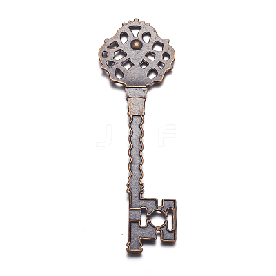Key Tibetan Style Pendant Rhinestone Settings TIBEB-A101291-R-LF-1