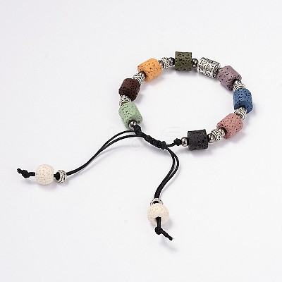 Lava Rock Beaded Bracelets BJEW-D325-04-1