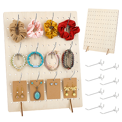 Rectangle Wood Earrings Jewelry Display Stands ODIS-PH0001-81-1