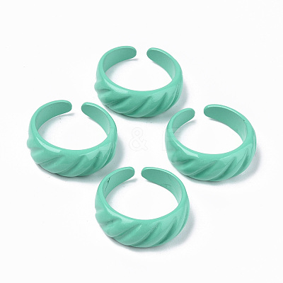 Spray Painted Alloy Cuff Rings RJEW-T011-31D-RS-1