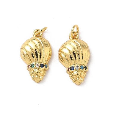 Brass Micro Pave Cubic Zirconia Pendants KK-D502-26A-G-1