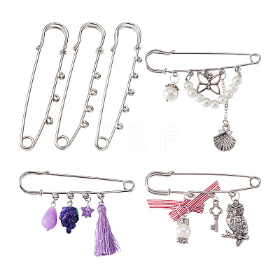 45Pcs 3 Style Stainless Steel Safety Pins STAS-TA0001-31-1