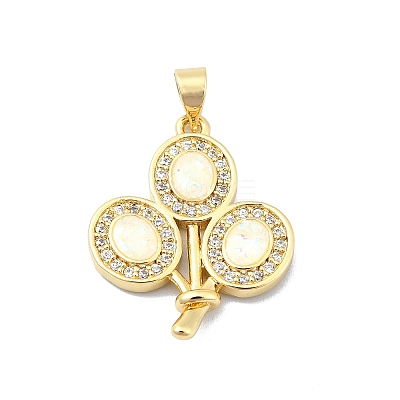 Brass Micro Pave Clear Cubic Zirconia Pendants KK-A221-13G-1