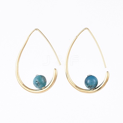 Natural Apatite Dangle Earrings EJEW-JE03593-04-1
