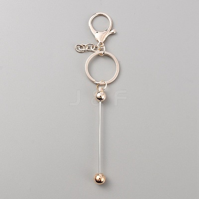 Iron Bar Beadable Keychain for Jewelry Making DIY Crafts KEYC-WH0034-32RG-1