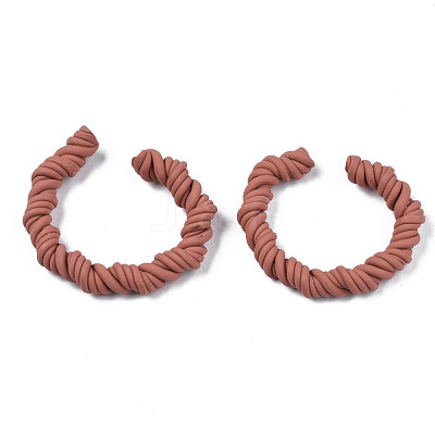 Polymer Clay Twist Rope Open Ring CLAY-N010-031-03-1