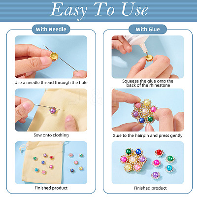 200Pcs 20 Colors Alloy Rhinestone Cabochons FIND-TA0006-32-1