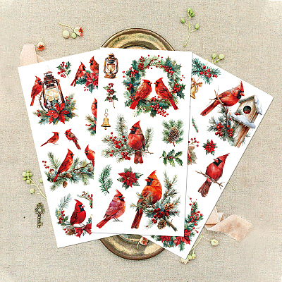 3 Sheets 3 Styles PVC Waterproof Decorative Stickers DIY-WH0404-216-1