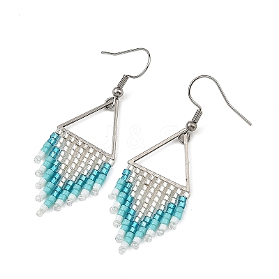 Glass Dangle Earrings EJEW-MZ00813-01-1