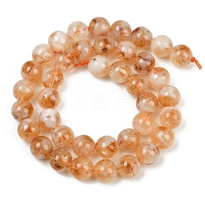 Heated Natural Citrine Beads Strands G-L657-B01-10mm-1