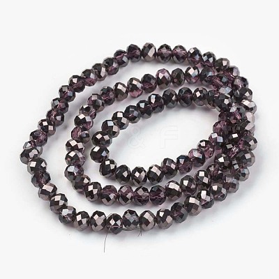 Electroplate Transparent Glass Beads Strands EGLA-A034-T4mm-P07-1