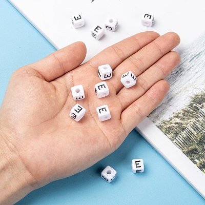 Letter Acrylic European Large Hole Beads OPDL-R050-10mm-E-1