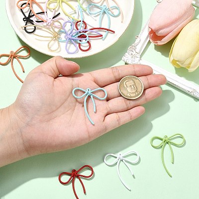 30Pcs 15 Colors Spray Painted Alloy Pendants FIND-CJ0004-23-1