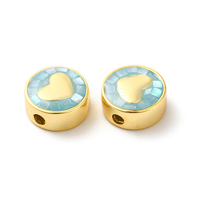 Rack Plating Brass Enamel Beads ENAM-D044-02G-04-1